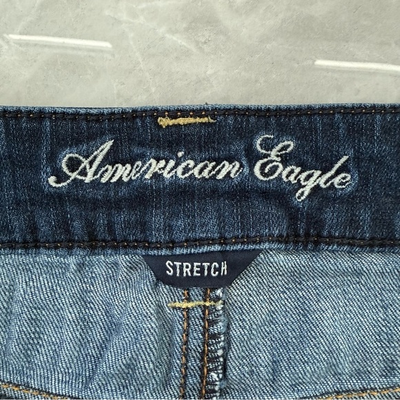 Women’s American Eagle Stretch Dark Wash Jean Shorts Plus Size 14 - Picture 12 of 16